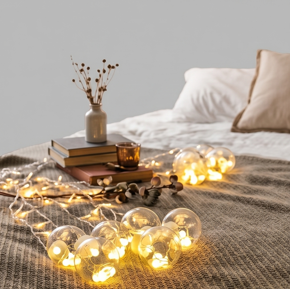 3M Wishing Ball LED String Lights – 108 Bulbs, 8 Lighting Modes, Battery-Powered Festive Decor