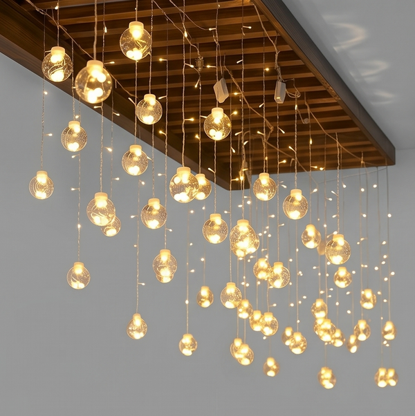 3M Wishing Ball LED String Lights – 108 Bulbs, 8 Lighting Modes, Battery-Powered Festive Decor
