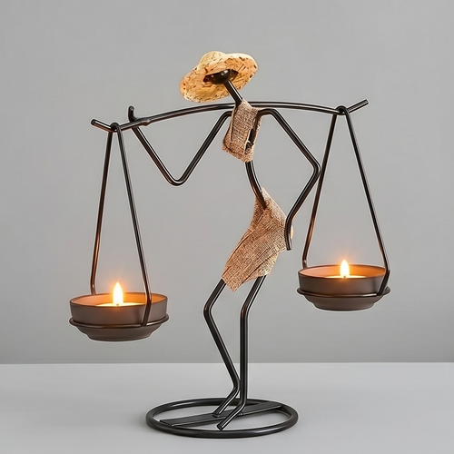 Minimalistic Modern Geometric Iron Candle Holder