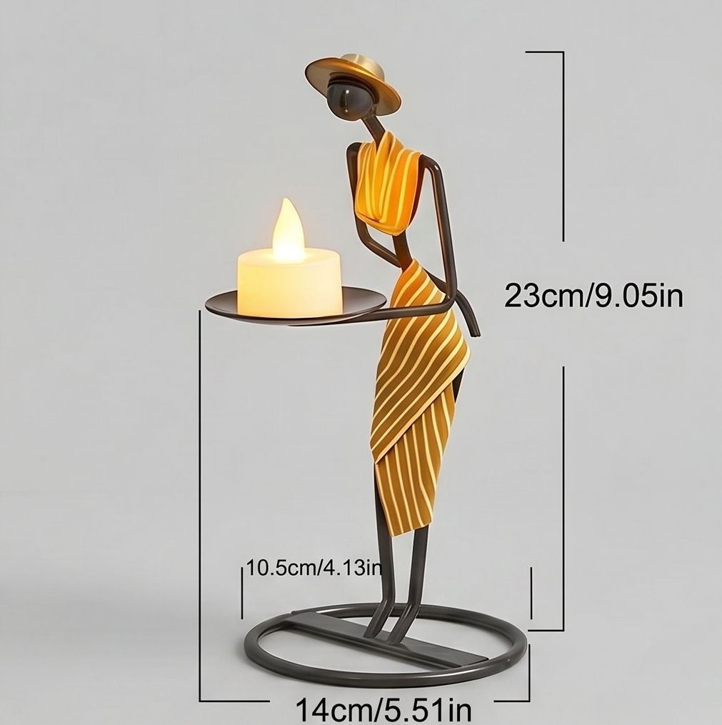 Modern Geometric Iron Candle Holder – Minimalist Table Centerpiece for Romantic Dinners & Home Decor