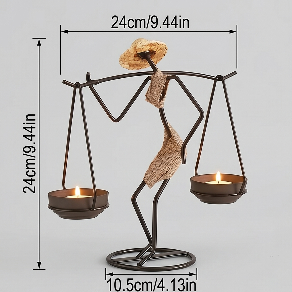 Modern Geometric Iron Candle Holder – Minimalist Table Centerpiece for Romantic Dinners & Home Decor